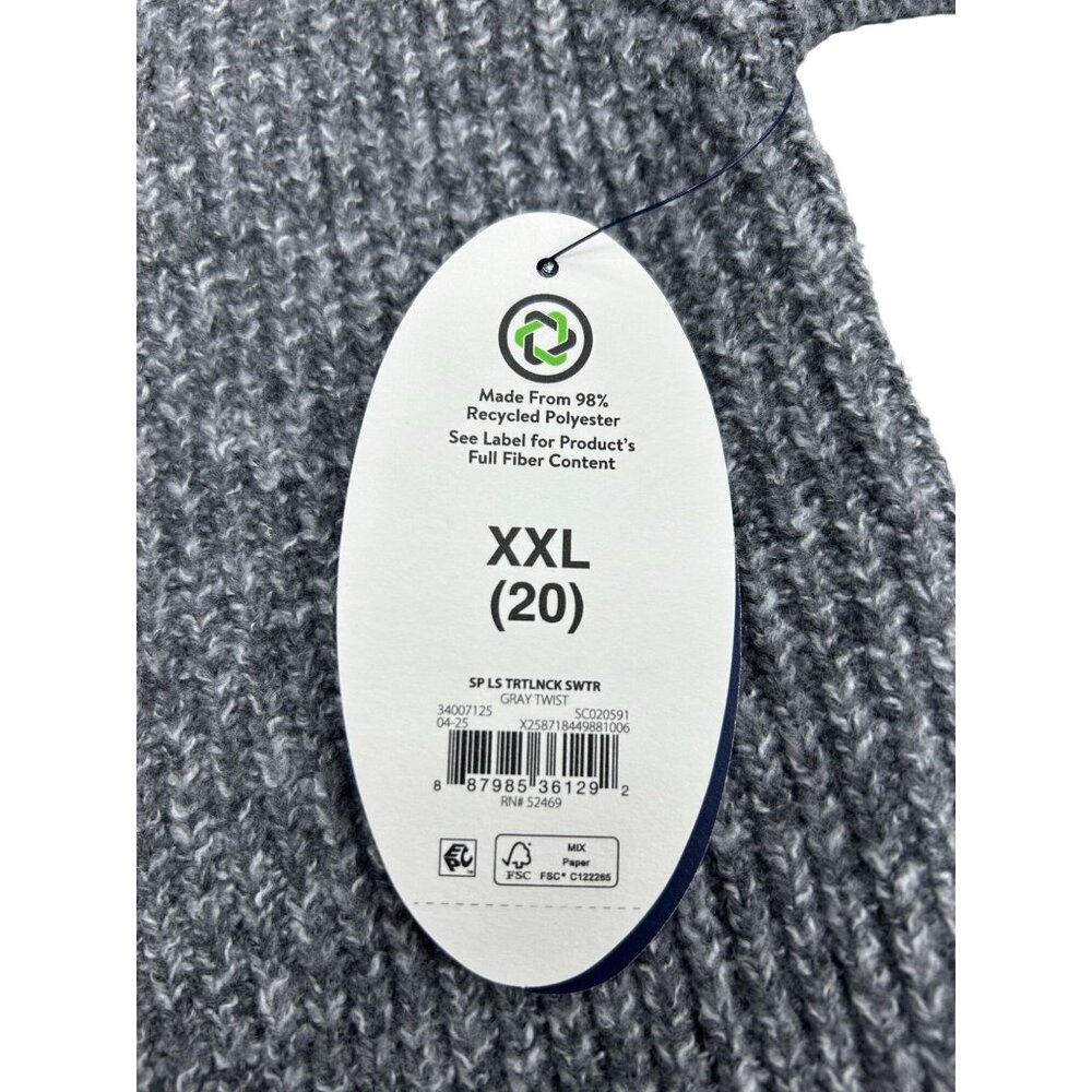 Oversized Gray Turtleneck Sweater XXL Ribbed Knit Design Long Sleeves Cozy Warm - Picture 12 of 12